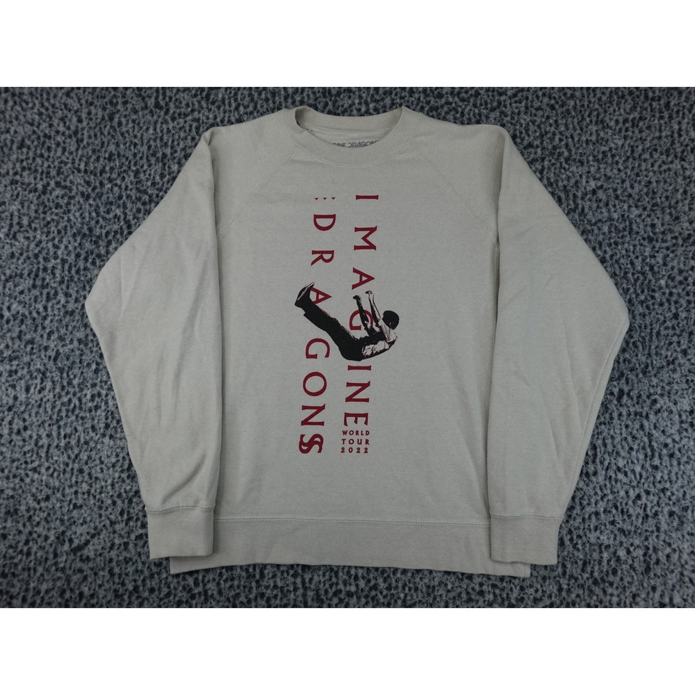 Imagine Dragons Sweatshirt Mens Small Tan Good Mercury World Tour 2022 Raglan